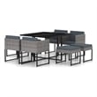 vidaXL 9 Piece Garden Patio Dining Set in Gray