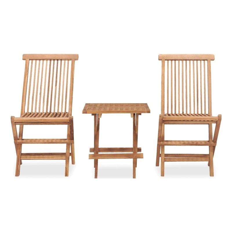 vidaXL Sanded Teak Hardwood Medium Outdoor Dining Set Teak in Brown