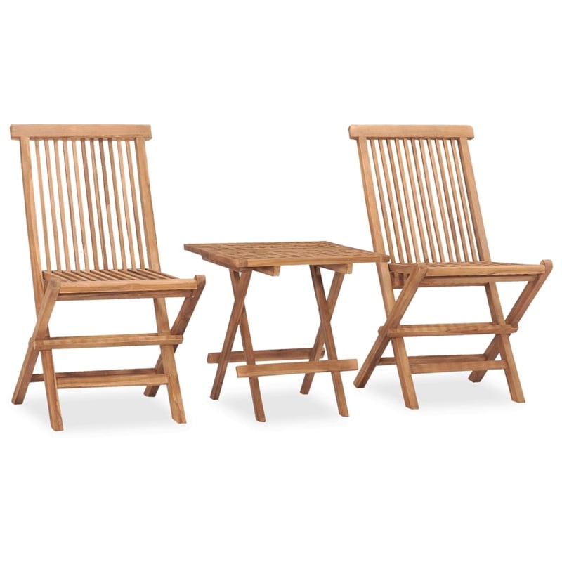 vidaXL Sanded Teak Hardwood Medium Outdoor Dining Set Teak in Brown