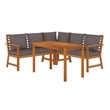 vidaXL Patio Dining Set Natural Wood & in Dark Gray
