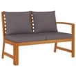 vidaXL Patio Dining Set Natural Wood & in Dark Gray