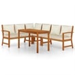 vidaXL Solid Acacia Wood Standard Modular Patio Dining Set Natural/Brown