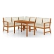 vidaXL Solid Acacia Wood Standard Modular Patio Dining Set Natural/Brown