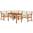 vidaXL Solid Acacia Wood Standard Modular Patio Dining Set Natural/Brown