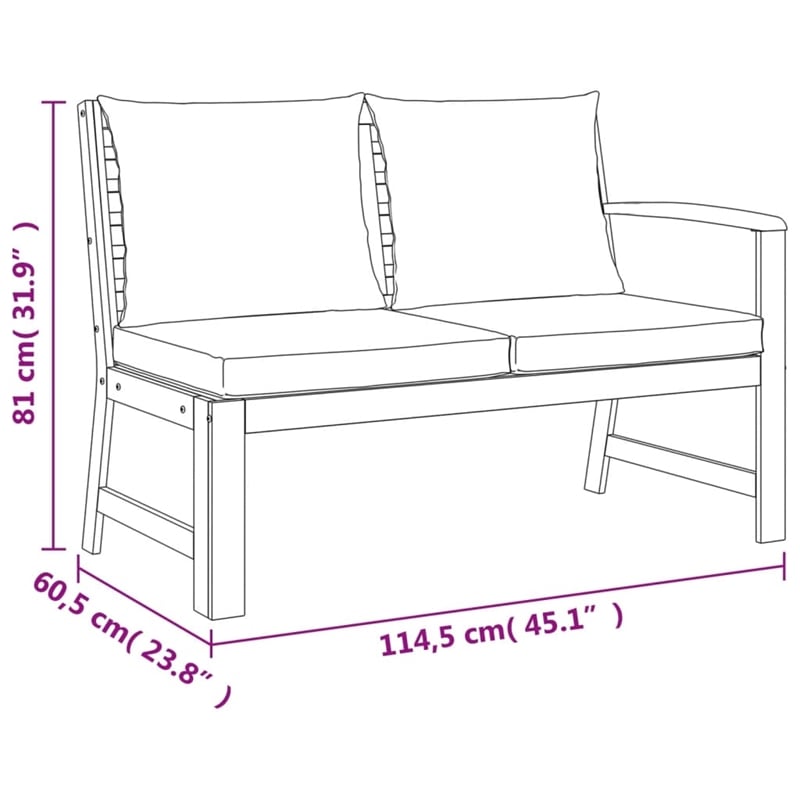 vidaXL Solid Acacia Wood Patio Dining Set Natural/Brown