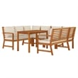 vidaXL Solid Acacia Wood/Polyester Patio Dining Set in Cream White