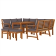 vidaXL Solid Wood Acacia Patio Dining Set in Brwon