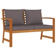 vidaXL Patio Dining Set in Dark Gray Cushions/Brown