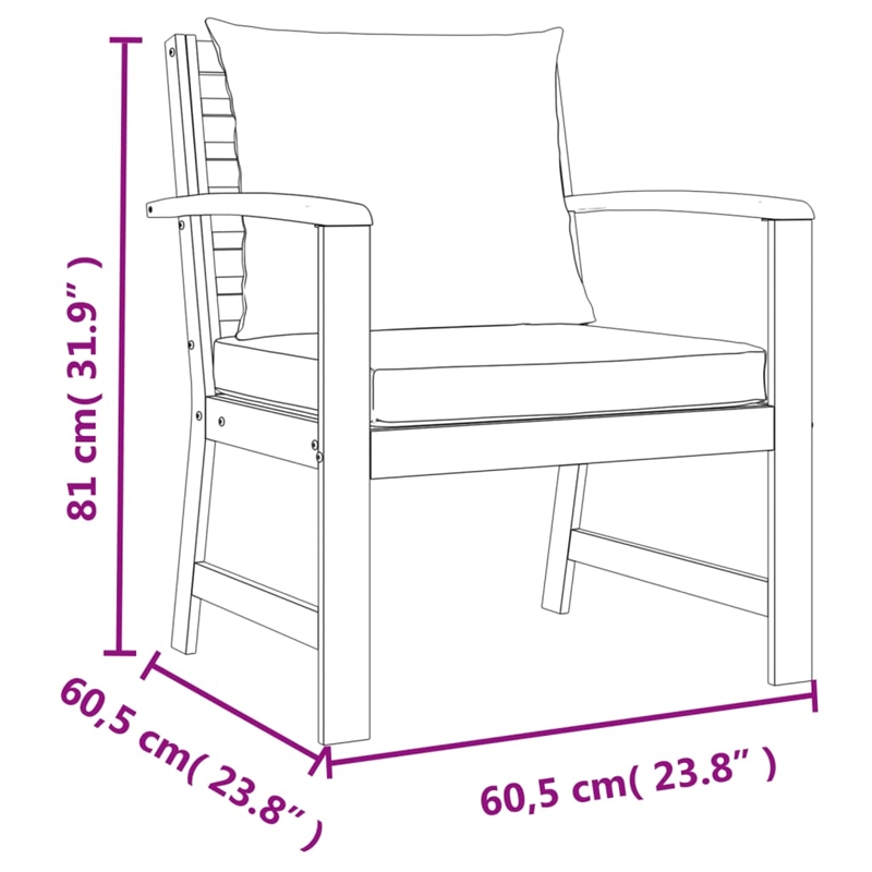vidaXL Patio Dining Set in Dark Gray Cushions/Brown