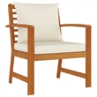 vidaXL Garden Dining Set Cream White Cushions/Natural Wood