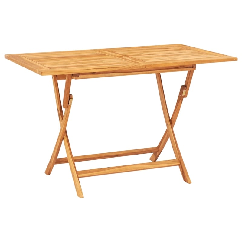 vidaXL Solid Teak Wood Medium Foldable Garden Dining Set in Natural/Brown