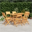 vidaXL Solid Teak Wood Medium Foldable Garden Dining Set in Brown