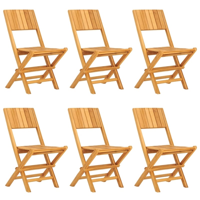 vidaXL Solid Teak Wood Medium Foldable Garden Dining Set in Brown