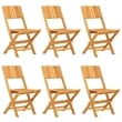 vidaXL Solid Teak Wood Medium Foldable Garden Dining Set in Brown