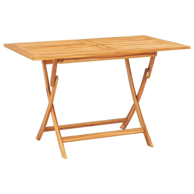 vidaXL Solid Teak Wood Medium Foldable Garden Dining Set in Brown
