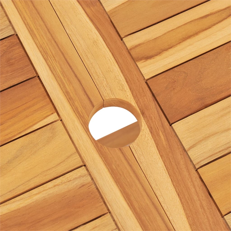 vidaXL Solid Teak Wood Foldable Garden Dining Set Natural/Brown