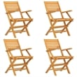 vidaXL Solid Teak Wood Medium Foldable Garden Dining Set in Brown