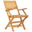 vidaXL Solid Teak Wood Medium Foldable Garden Dining Set in Brown
