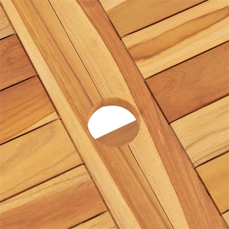 vidaXL Solid Teak Wood Large Foldable Garden Dining Set in Brown