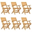 vidaXL Solid Teak Wood Large Foldable Garden Dining Set in Brown