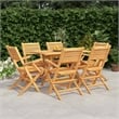 vidaXL Solid Teak Wood Large Foldable Garden Dining Set in Brown