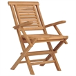 vidaXL Solid Teak Wood 5 Piece Garden Dining Set in Natural Teak/Brown