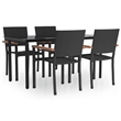vidaXL Garden Dining Set in Black and Brown