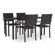vidaXL Garden Dining Set in Black and Brown