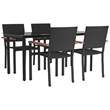 vidaXL Garden Dining Set in Black and Brown