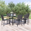 vidaXL 7 Piece Garden Dining Set in Black