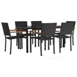 vidaXL 7 Piece Garden Dining Set in Black