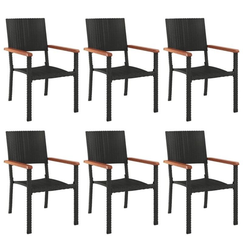 vidaXL 7 Piece Garden Dining Set in Black