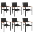 vidaXL 7 Piece Garden Dining Set in Black