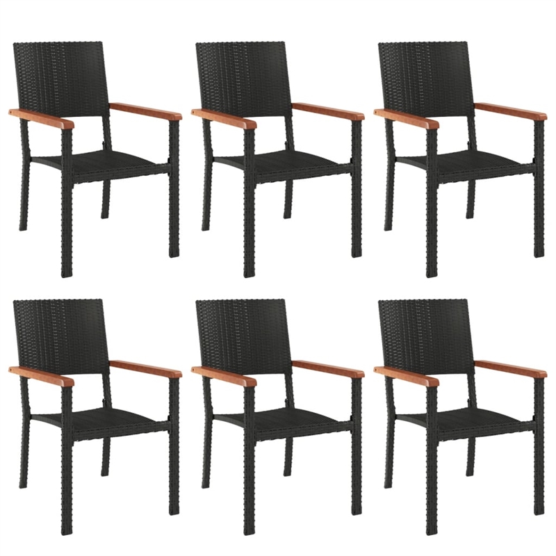 vidaXL 7 Piece Garden Dining Set in Black