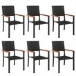 vidaXL 7 Piece Garden Dining Set in Black