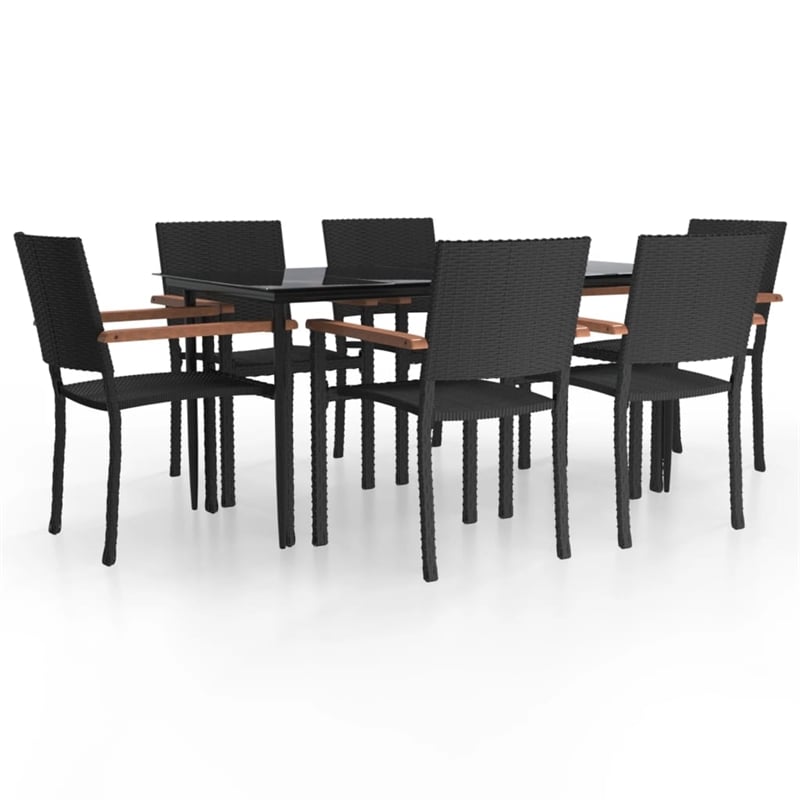 vidaXL Garden Dining Set in Black and Brown