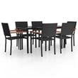 vidaXL Garden Dining Set in Black and Brown