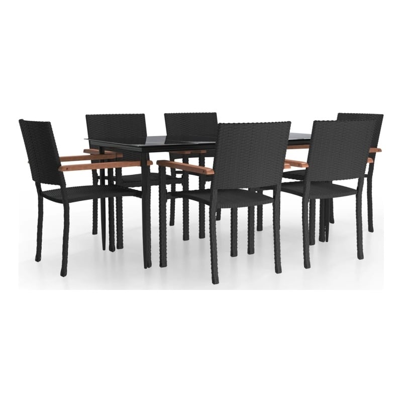 vidaXL Garden Dining Set in Black and Brown