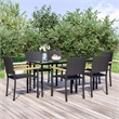 vidaXL Garden Dining Set in Black and Brown