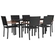 vidaXL Garden Dining Set in Black and Brown