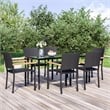 vidaXL Garden Dining Set in Black and Brown