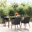 vidaXL Solid Acacia Wood 5 Piece Set Durable Garden Dining Set in Black