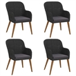 vidaXL Solid Acacia Wood 5 Piece Set Durable Garden Dining Set in Black