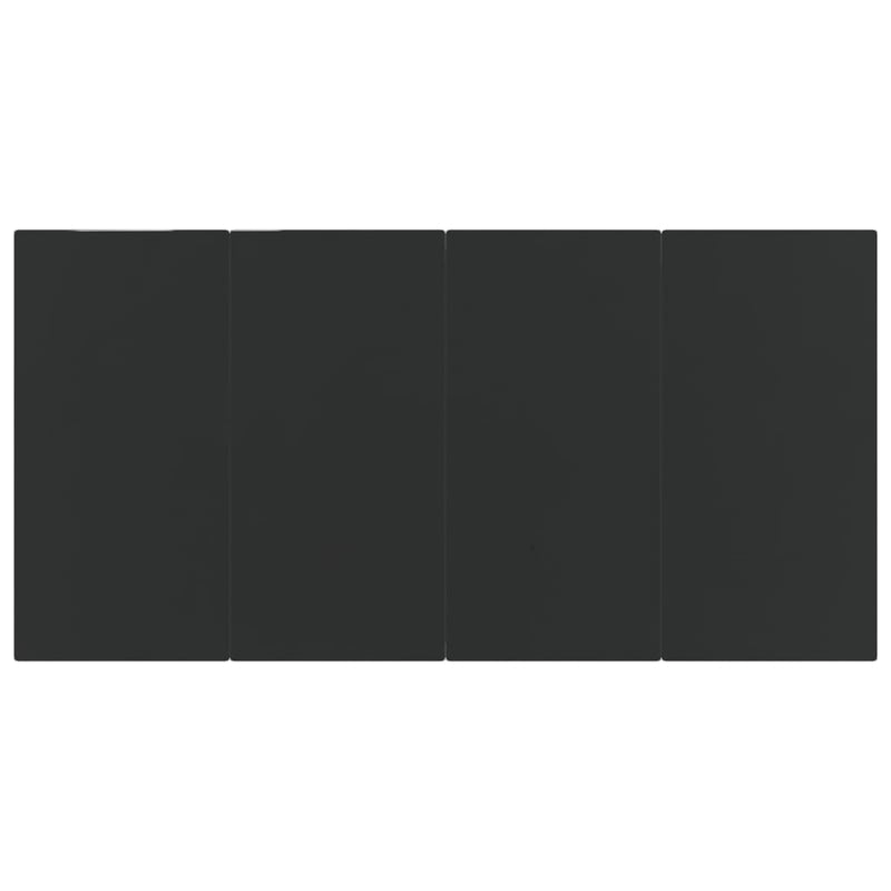 vidaXL Garden Dining Set Table in Black/Chairs in Brown/Cushions in Dark Gray