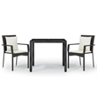 vidaXL Garden Dining Set in Black and Cream White