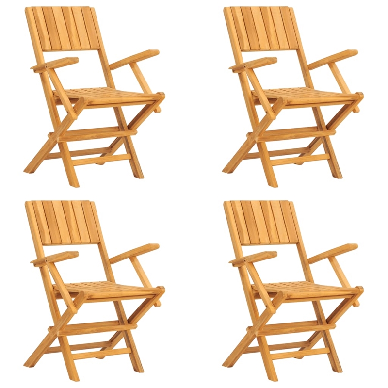 vidaXL Solid Teak Wood 5 Piece Foldable Garden Dining Set in Teak