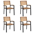vidaXL Solid Acacia Wood and Powder-Coated Steel Garden Dining Set in Brown
