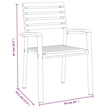 vidaXL Solid Acacia Wood and Powder-Coated Steel Garden Dining Set in Brown