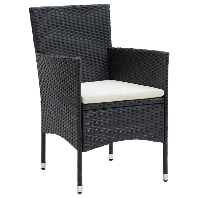 vidaXL Garden Dining Set in Black/Cream White