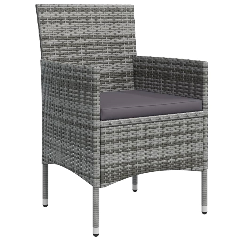 vidaXL Poly Rattan 7 Piece Garden Dining Set in Gray